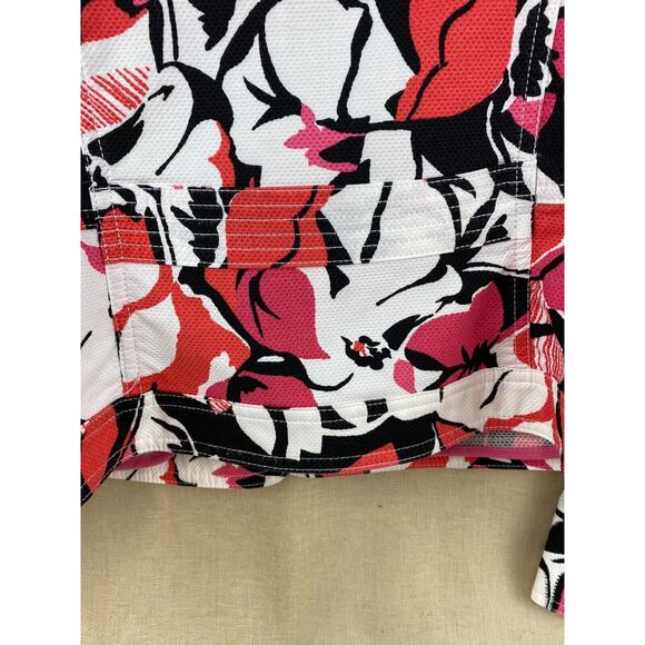 Charter Club Pink Floral Jacket Mandarin Collar Long Sleeve Fitted Size Petite M - Picture 8 of 9